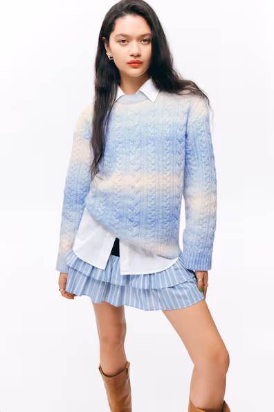 CAMISOLA DE MALHA TRANçADA EM DEGRADê