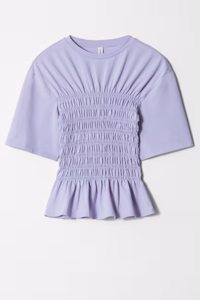 T-SHIRT DE GOLA REDONDA FRANZIDA